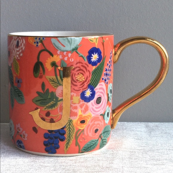 Anthropologie Other - “J” garden party mug RIFLE PAPER CO.